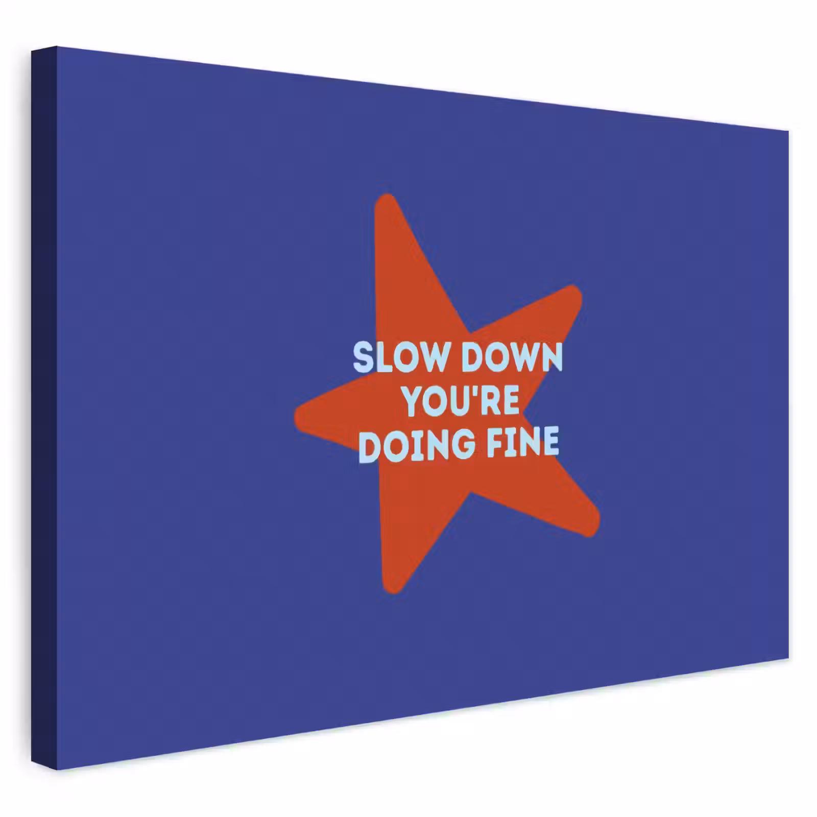 Buiten canvas - Slow down you're doing fine - Ster - Blauw — 1