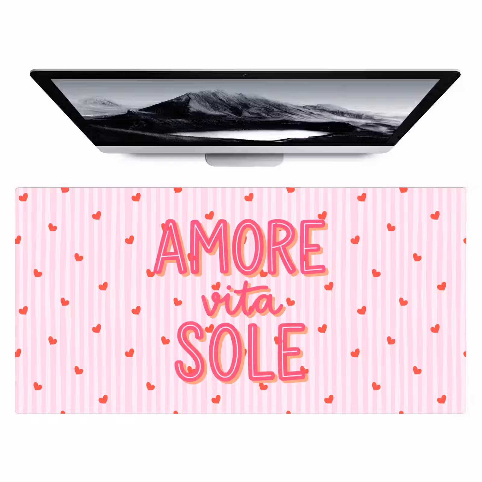 Bureau onderlegger - Amore vita sole - Roze - Hartjes — 1