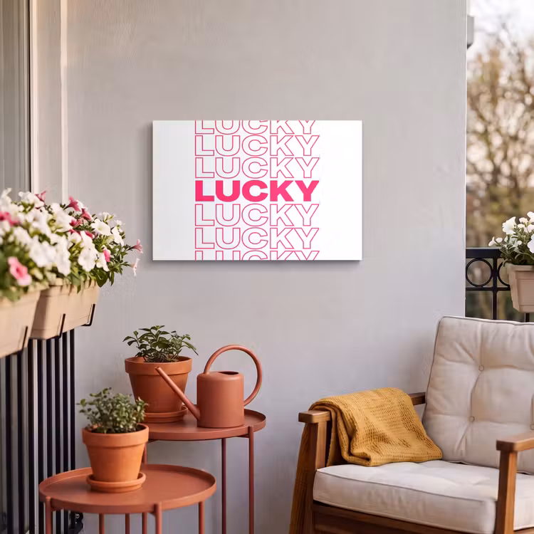 Buiten canvas - Lucky - Roze - Patroon — 4