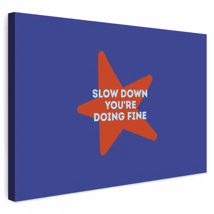 Buiten canvas - Slow down you're doing fine - Ster - Blauw — 1
