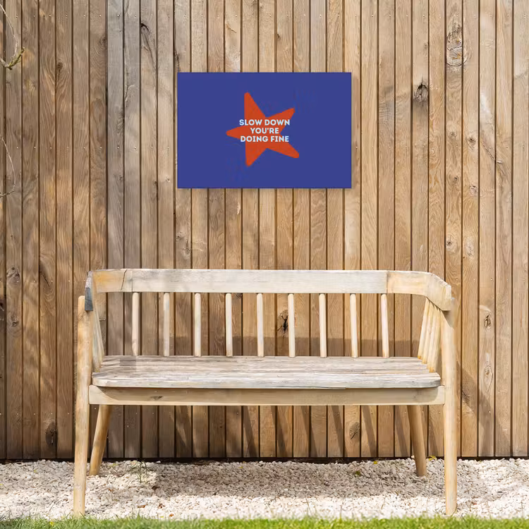 Buiten canvas - Slow down you're doing fine - Ster - Blauw — 3