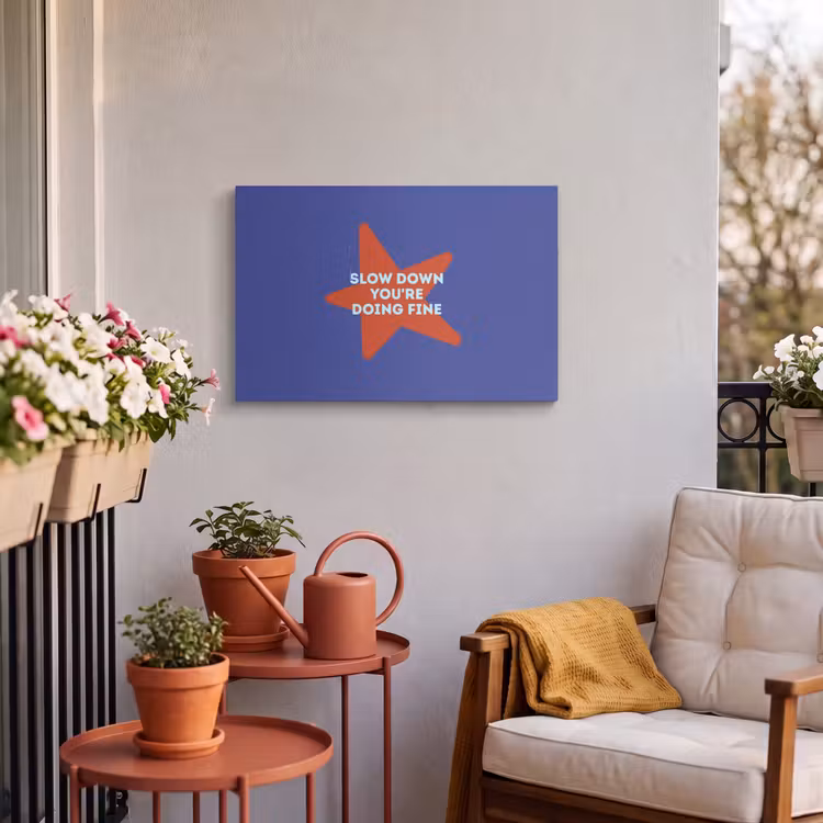Buiten canvas - Slow down you're doing fine - Ster - Blauw — 4
