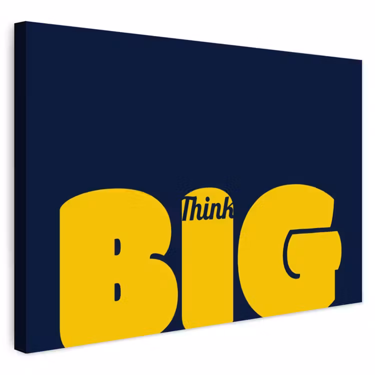 Buiten canvas - Think big - Blauw - Geel — 1