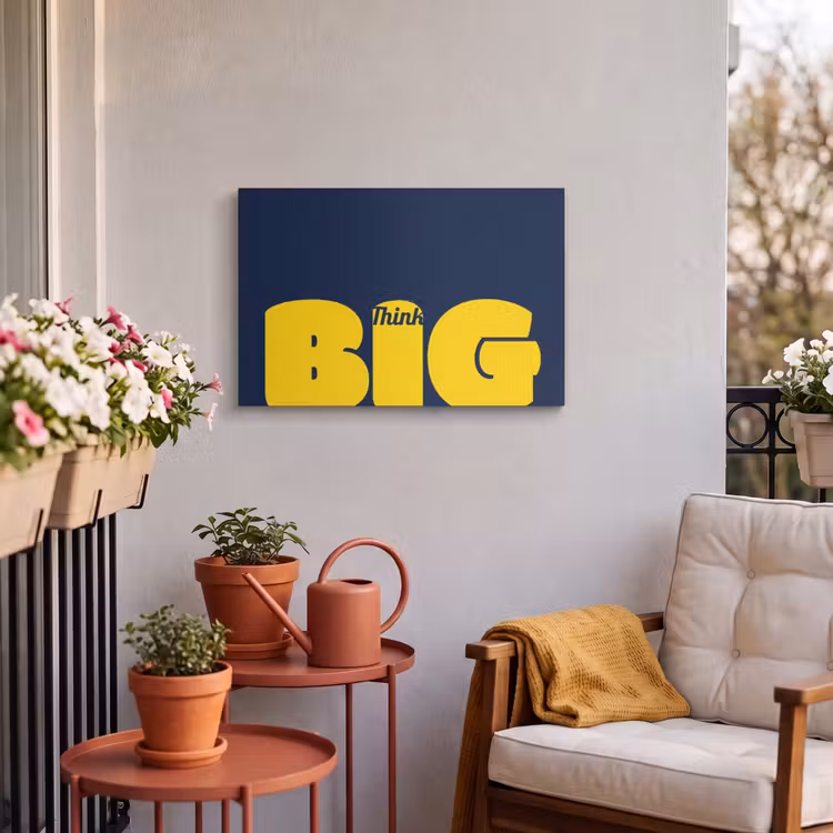 Buiten canvas - Think big - Blauw - Geel — 4