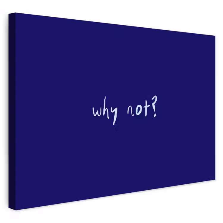 Buiten canvas - Why not - Blauw - Handgeschreven — 1