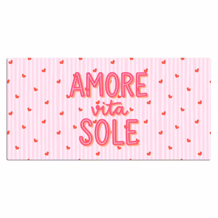 Bureau onderlegger - Amore vita sole - Roze - Hartjes — 2