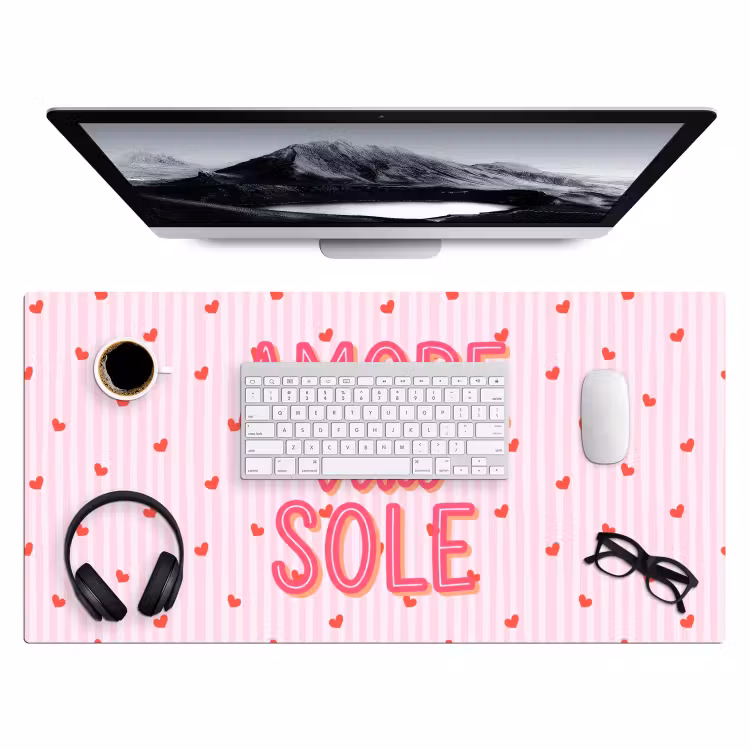 Bureau onderlegger - Amore vita sole - Roze - Hartjes — 4
