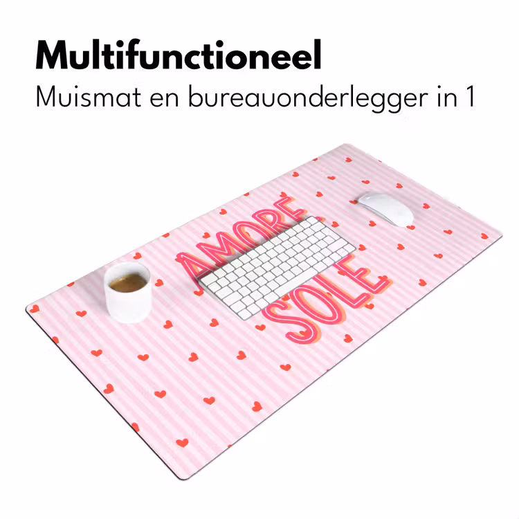 Bureau onderlegger - Amore vita sole - Roze - Hartjes — 7
