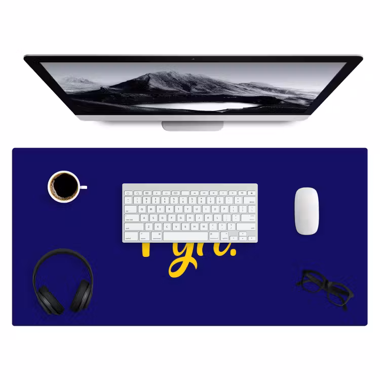 Bureau onderlegger - Blauw - Geel - Fijn — 4
