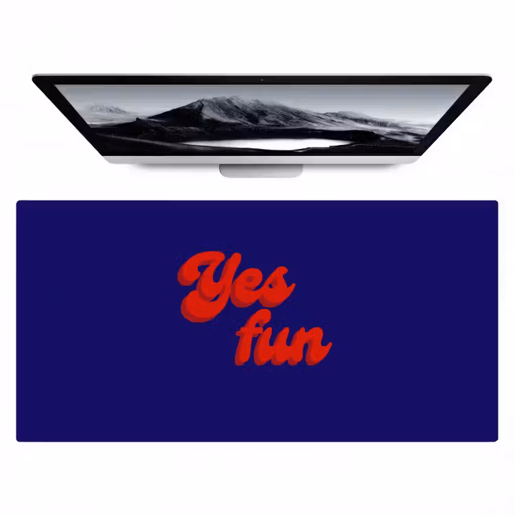 Bureau onderlegger - Blauw - Rood - Yes fun - 3D — 1