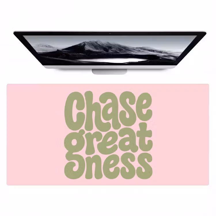 Bureau onderlegger - Chase greatness - Groen - Roze - Retro — 1