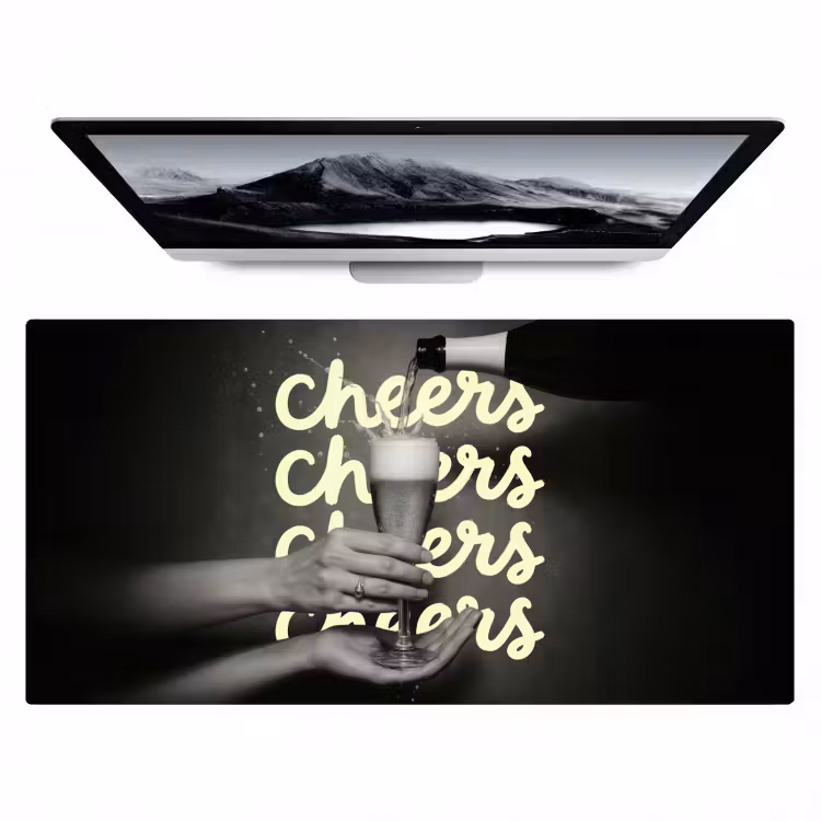 Bureau onderlegger - Cheers - Wijn - Zwart - Wit — 1