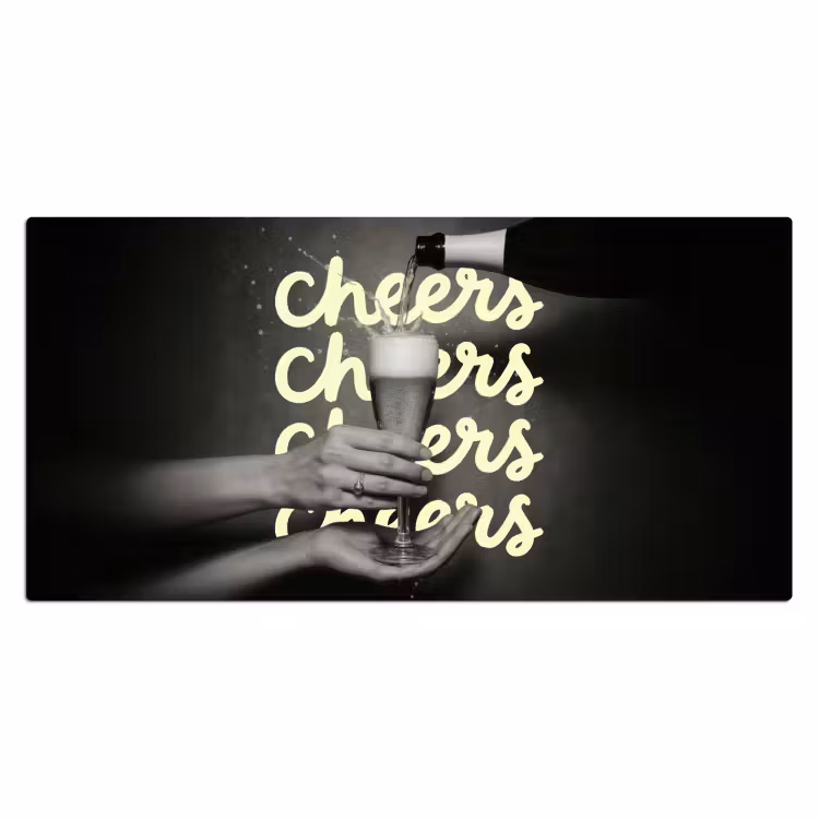 Bureau onderlegger - Cheers - Wijn - Zwart - Wit — 2