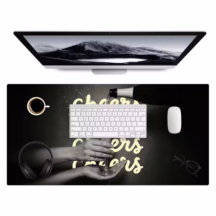 Bureau onderlegger - Cheers - Wijn - Zwart - Wit — 4