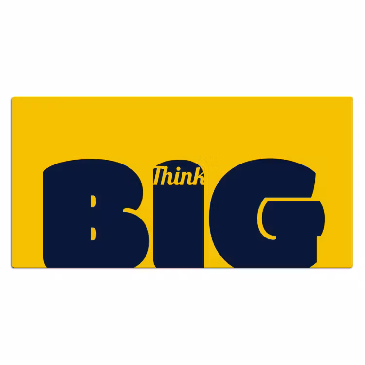 Bureau onderlegger - Geel - Think big - Grafisch — 2