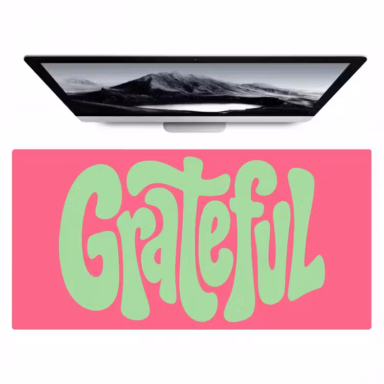 Bureau onderlegger - Grateful - Groen - Grafisch - Vloeiend — 1