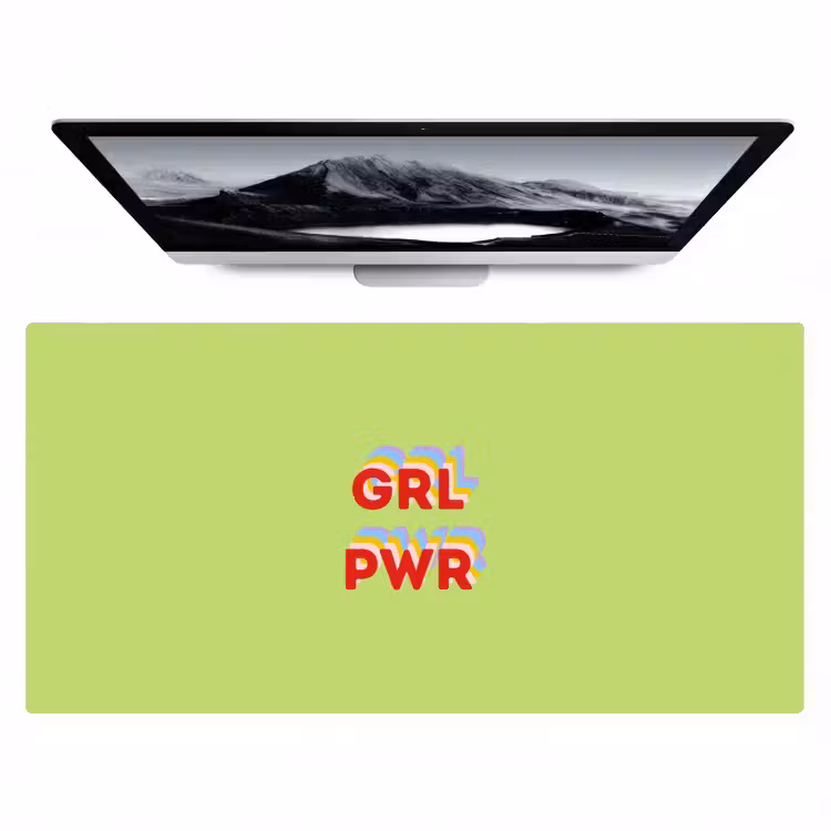 Bureau onderlegger - Grl pwr - Groen - Rood - 3D — 1