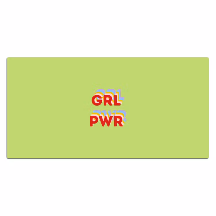 Bureau onderlegger - Grl pwr - Groen - Rood - 3D — 2