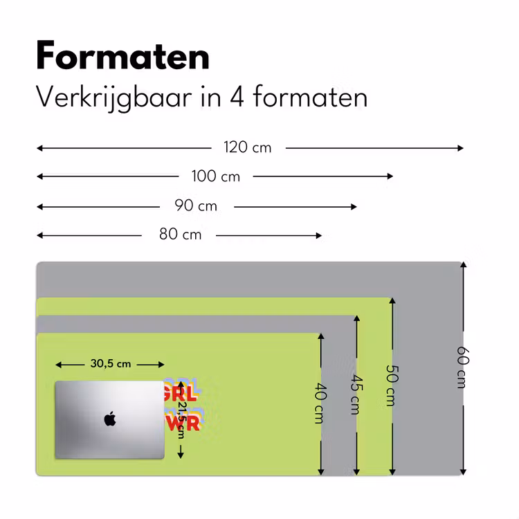 Bureau onderlegger - Grl pwr - Groen - Rood - 3D — 8