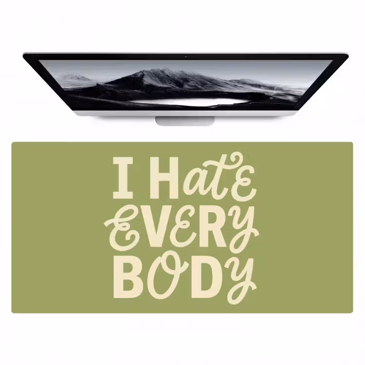 Bureau onderlegger - I hate everybody - Groen - Retro — 1