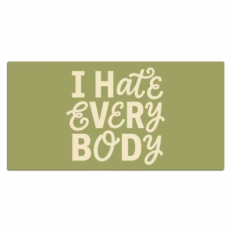 Bureau onderlegger - I hate everybody - Groen - Retro — 2