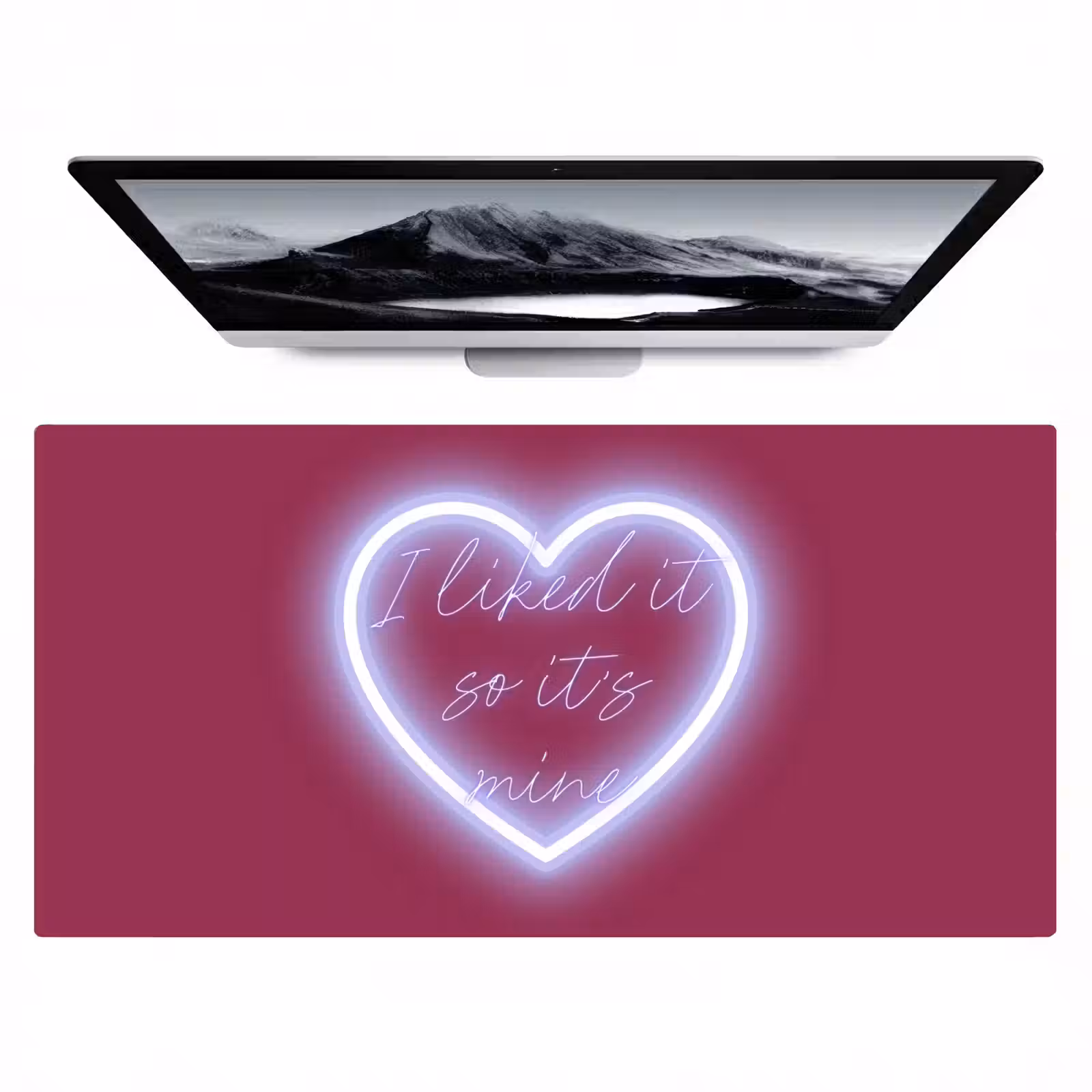 Bureau onderlegger - I liked it so it's mine - Neon hart - Roze — 1