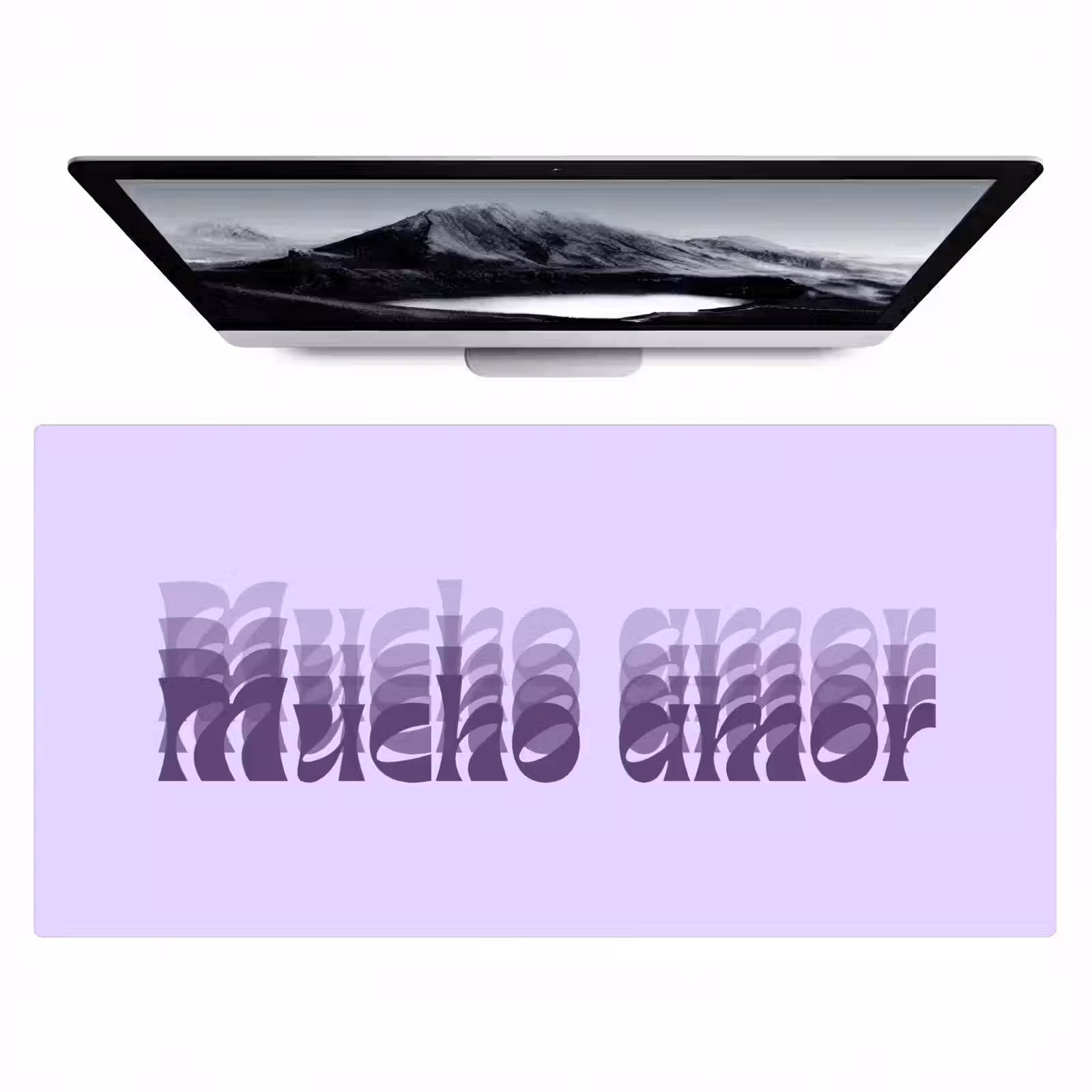 Bureau onderlegger - Mucho amor - Paars - Gelaagde letters — 1