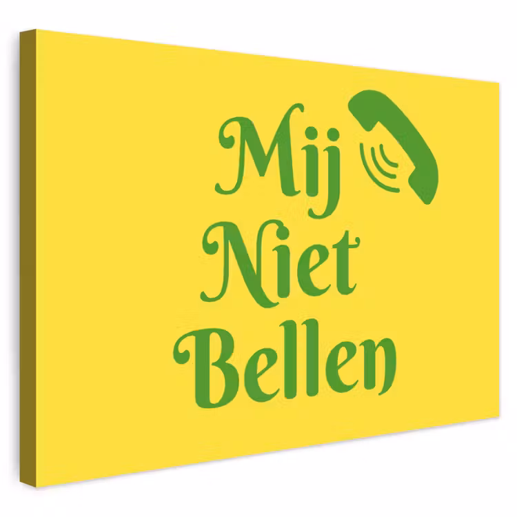 Buiten canvas - Mij niet bellen - Telefoon - Geel — 1