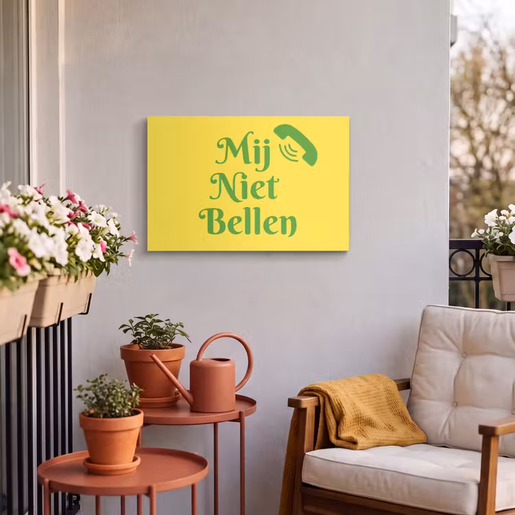 Buiten canvas - Mij niet bellen - Telefoon - Geel — 3