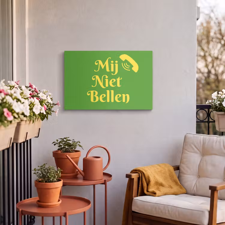 Buiten canvas - Mij niet bellen - Telefoon - Groen — 3