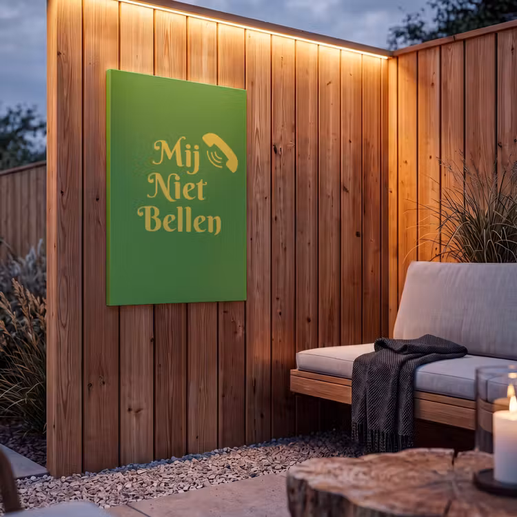 Buiten canvas - Mij niet bellen - Telefoon - Groen — 4