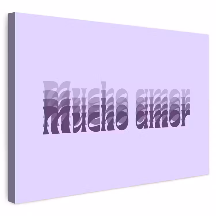 Buiten canvas - Mucho amor - Paars - Gelaagde letters — 1