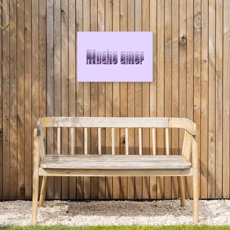 Buiten canvas - Mucho amor - Paars - Gelaagde letters — 3