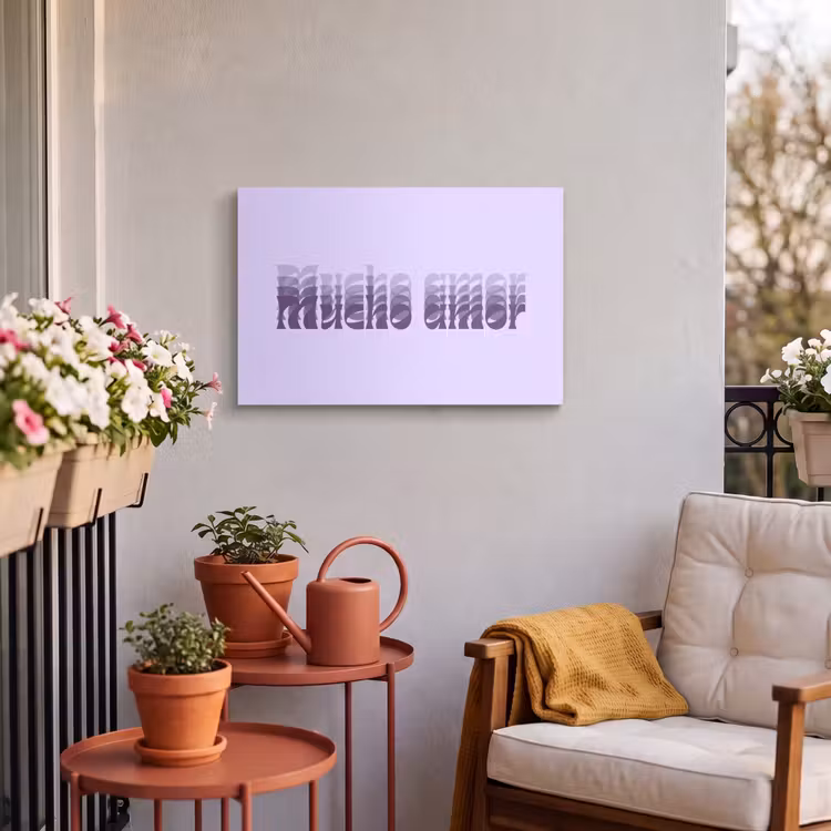 Buiten canvas - Mucho amor - Paars - Gelaagde letters — 4