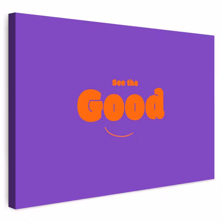Buiten canvas - See the good - Oranje - Paars - Smiley — 1