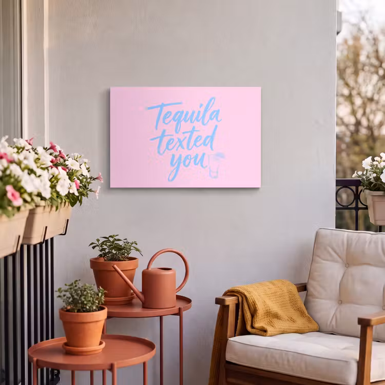 Buiten canvas - Tequila texted you - Roze - Blauw — 4