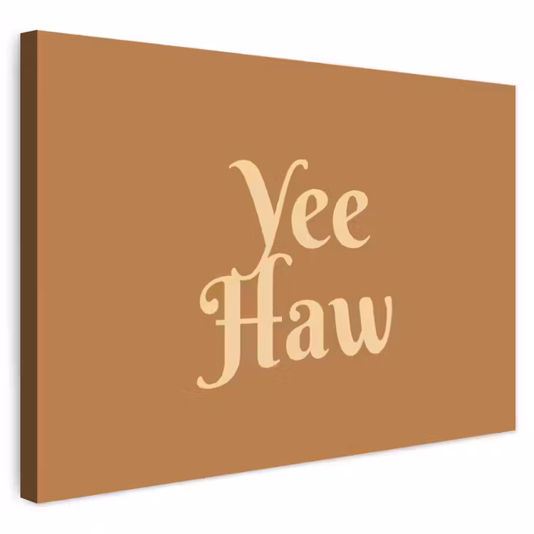 Buiten canvas - Yee haw - Bruin - Minimalistisch — 1