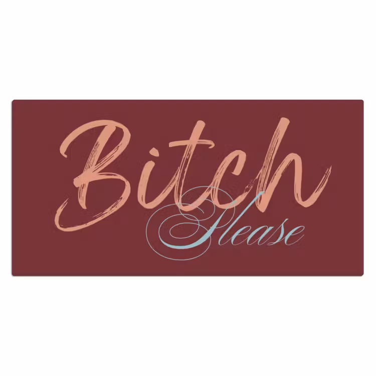 Bureau onderlegger - Bitch please - Rood - Blauw — 2