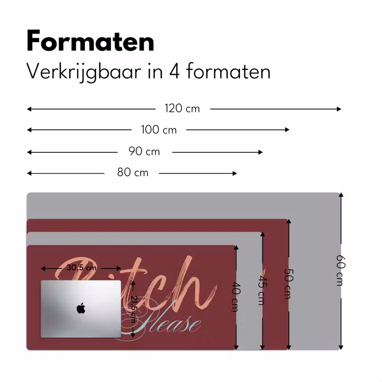 Bureau onderlegger - Bitch please - Rood - Blauw — 8