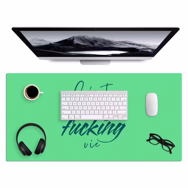Bureau onderlegger - c'est la fucking vie - Groen - Penseelstijl — 4