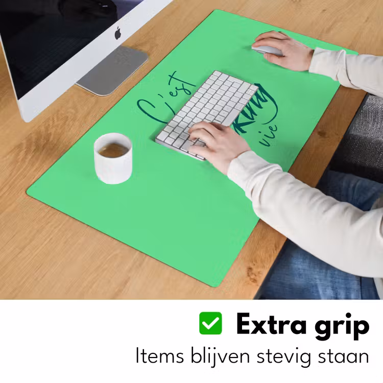 Bureau onderlegger - c'est la fucking vie - Groen - Penseelstijl — 6