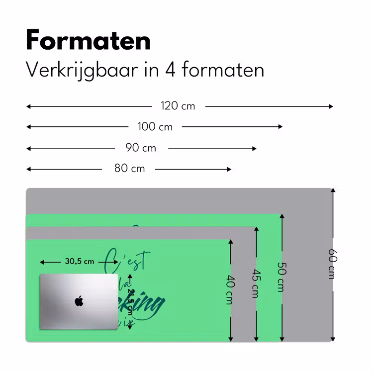 Bureau onderlegger - c'est la fucking vie - Groen - Penseelstijl — 8