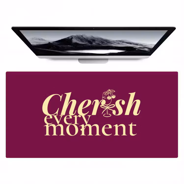 Bureau onderlegger - Cherish every moment - Cocktailglas - Bordeaux — 1