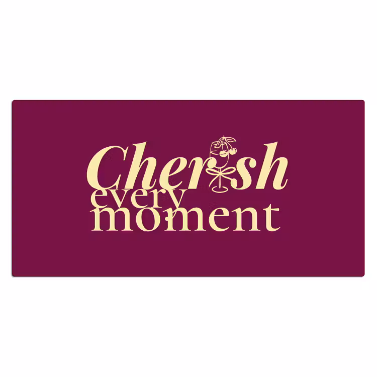 Bureau onderlegger - Cherish every moment - Cocktailglas - Bordeaux — 2