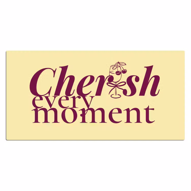 Bureau onderlegger - Cherish every moment - Cocktailglas - Geel — 2