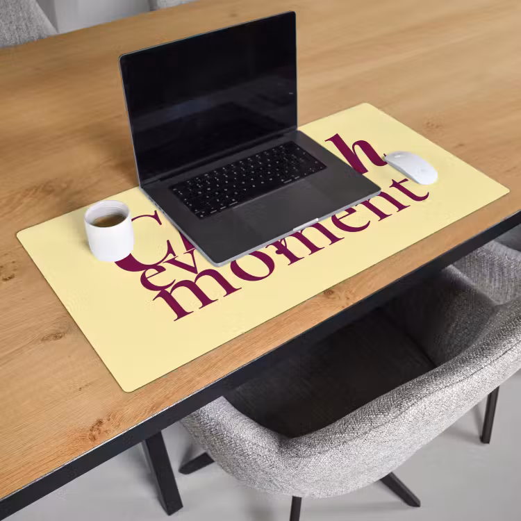Bureau onderlegger - Cherish every moment - Cocktailglas - Geel — 3