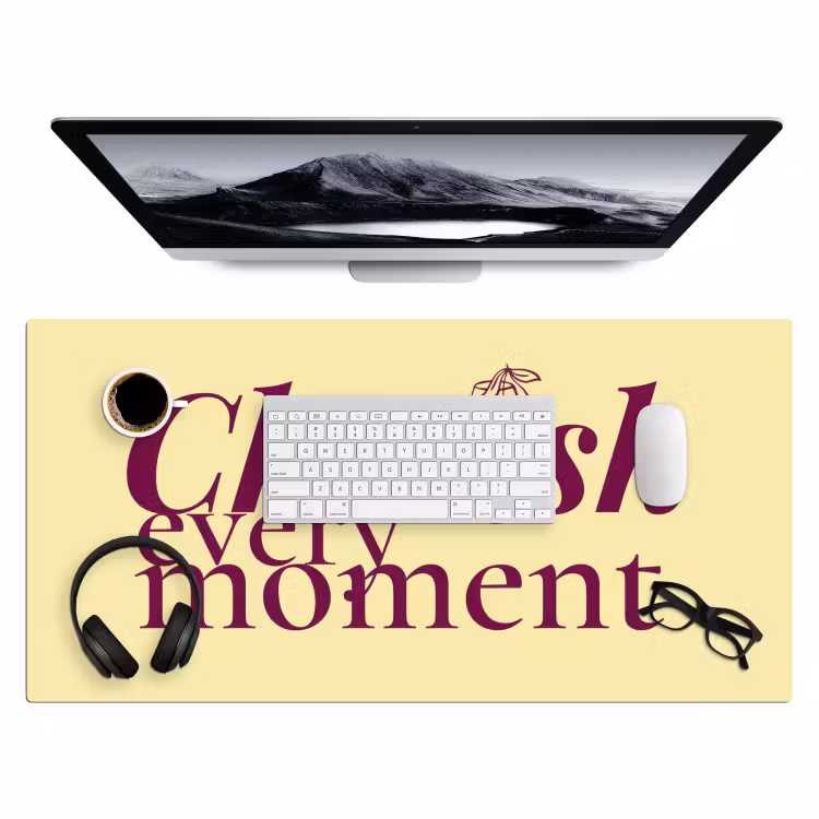 Bureau onderlegger - Cherish every moment - Cocktailglas - Geel — 4