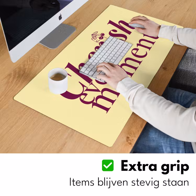 Bureau onderlegger - Cherish every moment - Cocktailglas - Geel — 6
