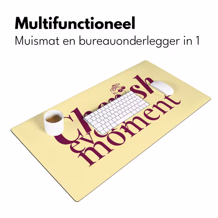 Bureau onderlegger - Cherish every moment - Cocktailglas - Geel — 7
