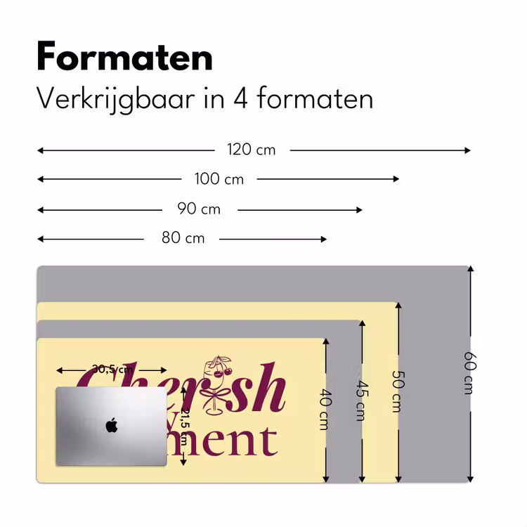 Bureau onderlegger - Cherish every moment - Cocktailglas - Geel — 8